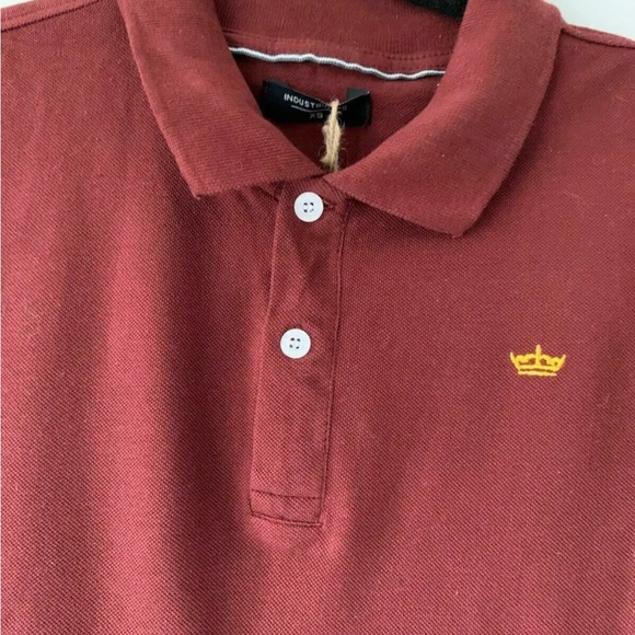 Mens Industrialize Polo shirt Top Maroon Size XS - Picture 2 of 4